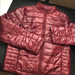 Burgundy bubble zip up jacket/coat